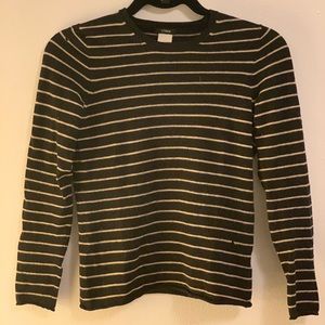 Black and crime striped merino sweater